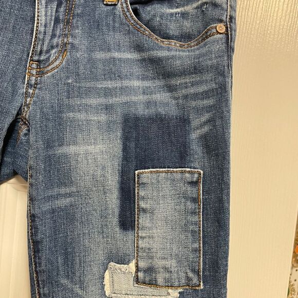 Cabi Slim Boyfriend Patchwork Jeans Size 0 - Picture 7 of 9